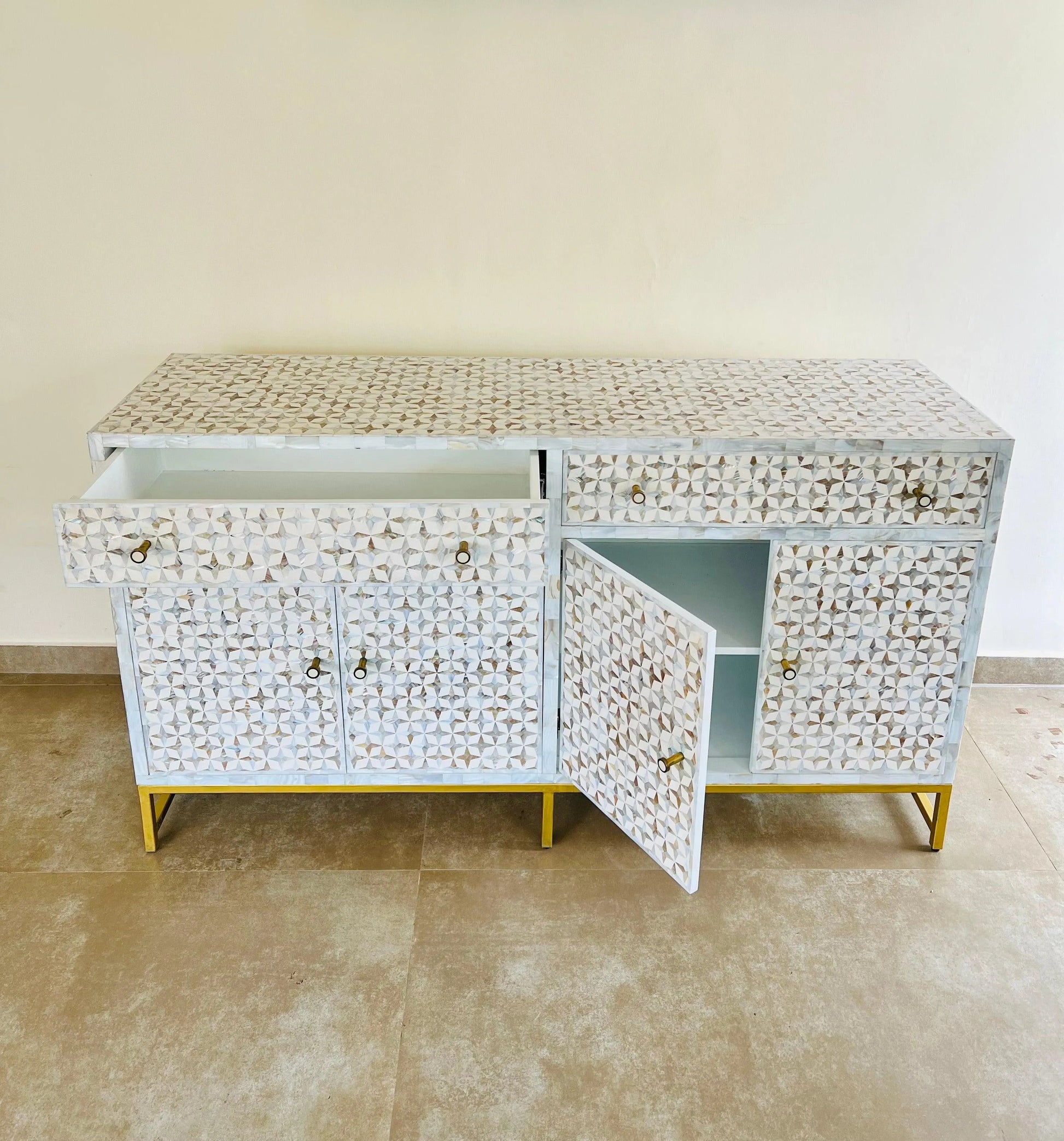 Opulent Gold-Trimmed Cabinet - Jodha Furniture