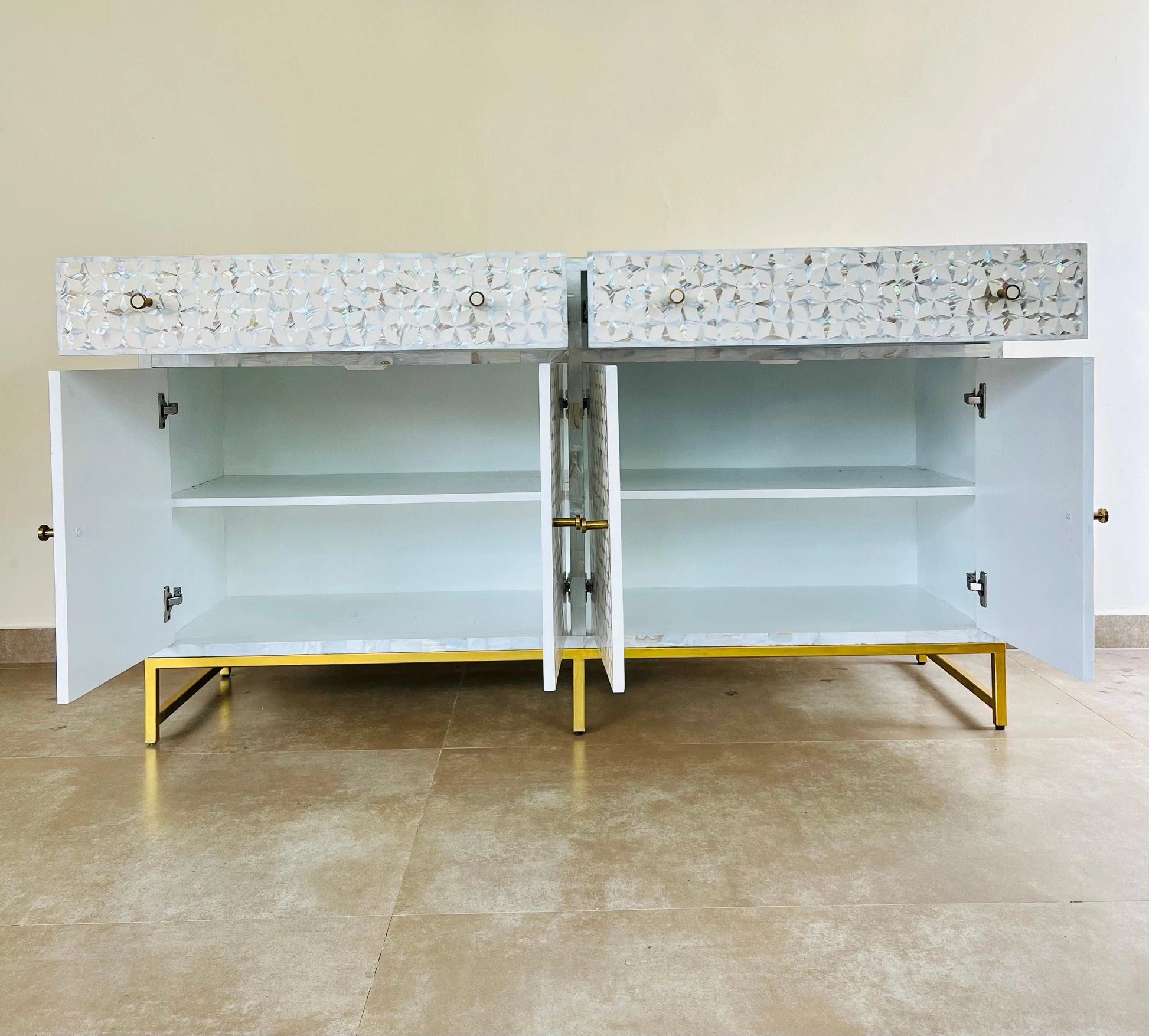 Opulent Gold-Trimmed Cabinet - Jodha Furniture