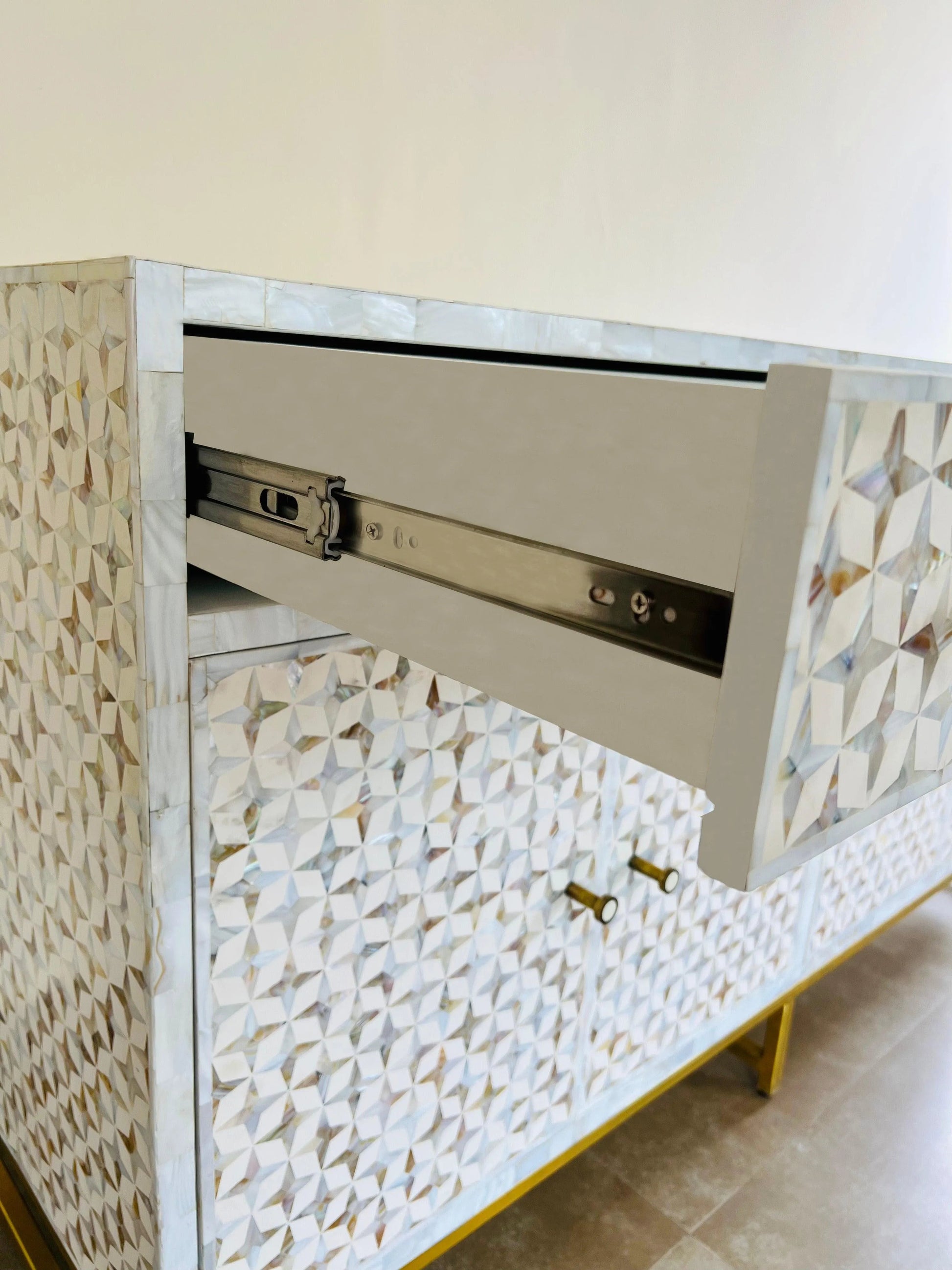Opulent Gold-Trimmed Cabinet - Jodha Furniture