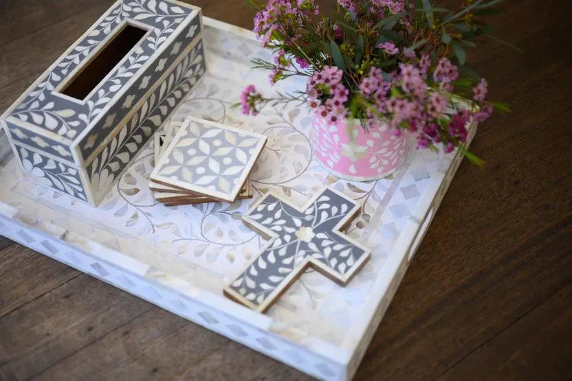 Petal Charm Tissue Dispenser - Dark Grey - Jodha Furniture