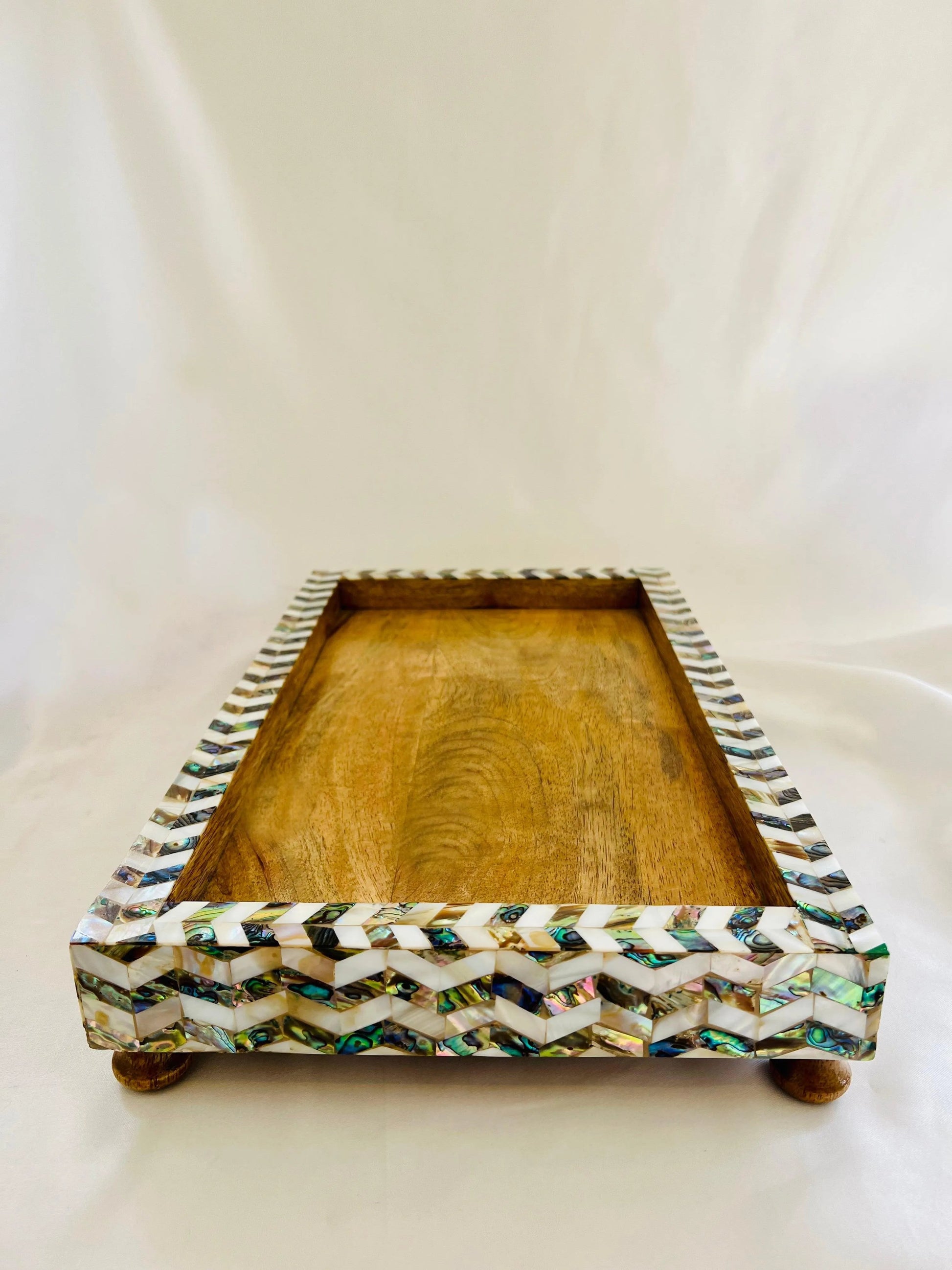 Regal Abalone Rectangular Tray - Jodha Furniture