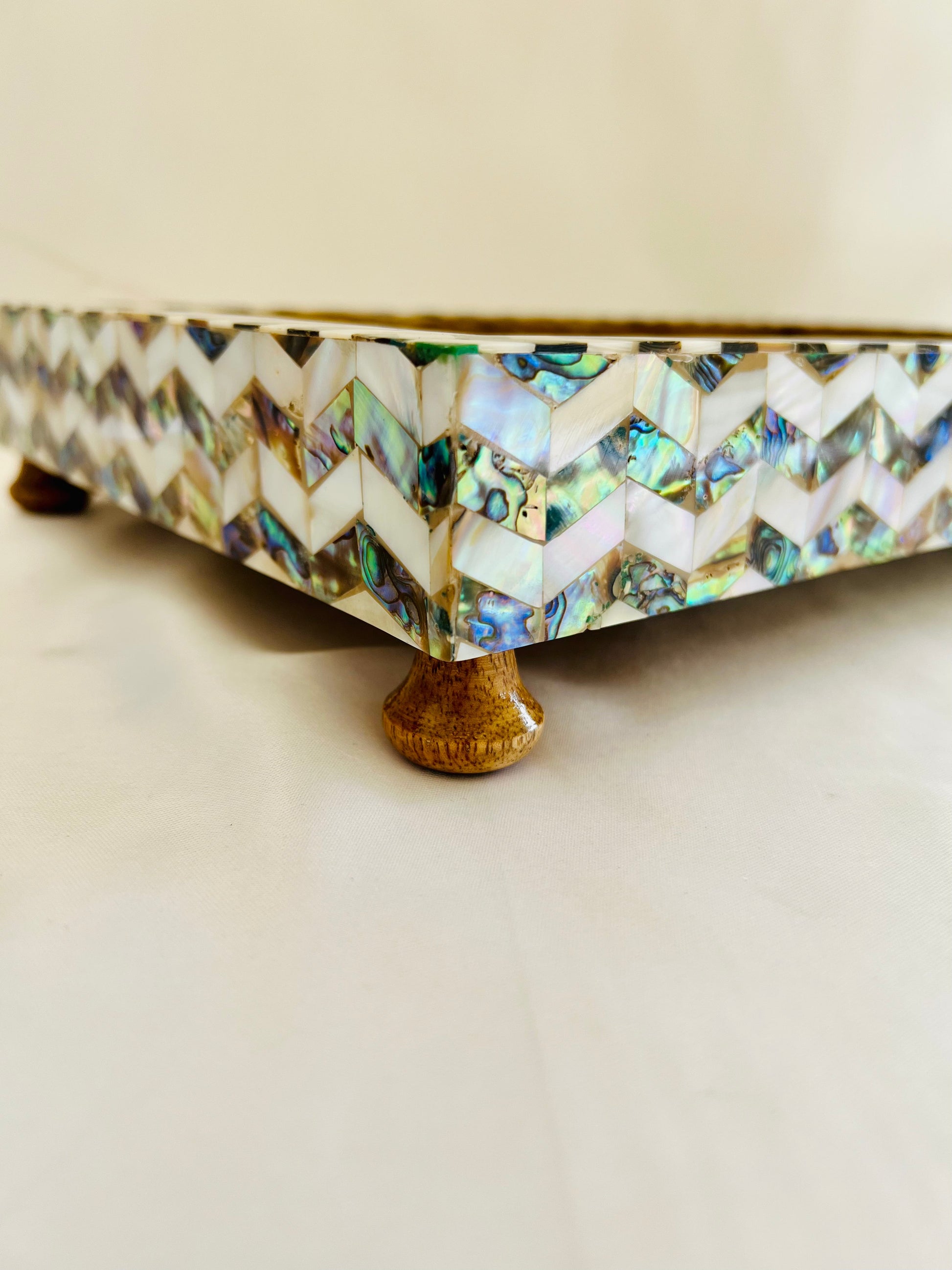 Regal Abalone Rectangular Tray - Jodha Furniture