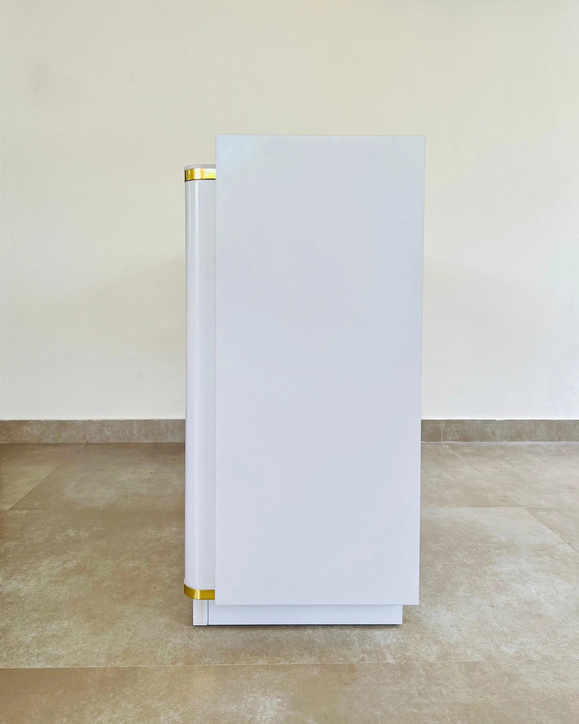 White & Gold Modern Luxe Cabinet - Jodha Furniture