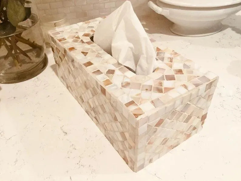 White Cloud Wooden tissue box - Jodha Furniture