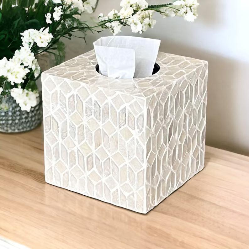 White Harmony Tissue Holder - Jodha Furniture
